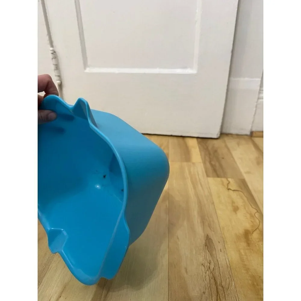 Blue Plastic Mixing Bowl with Pour Spouts